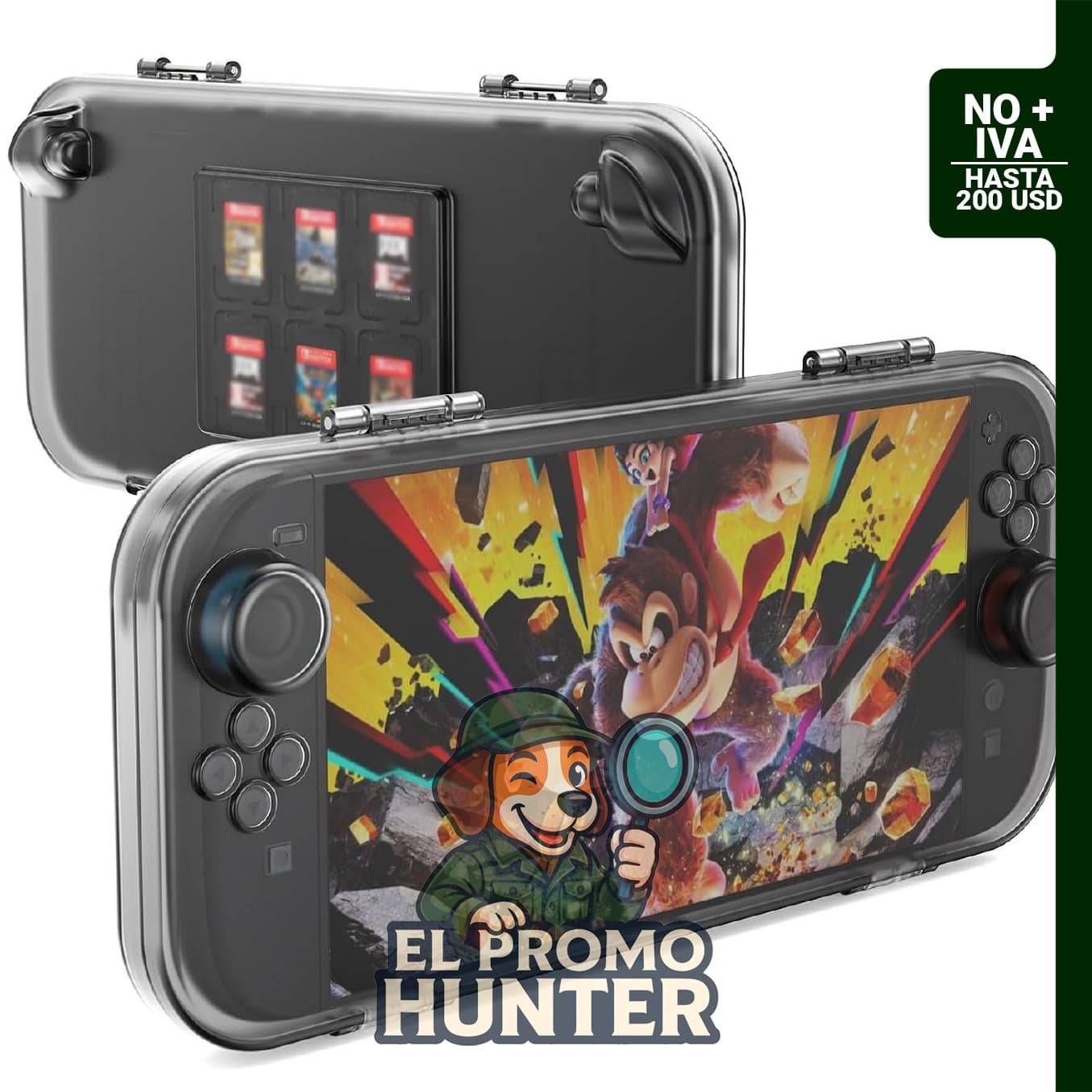Funda protectora para Nintendo Switch 2, con 6 ranuras para tarjetas de juego y material de policarbonato.