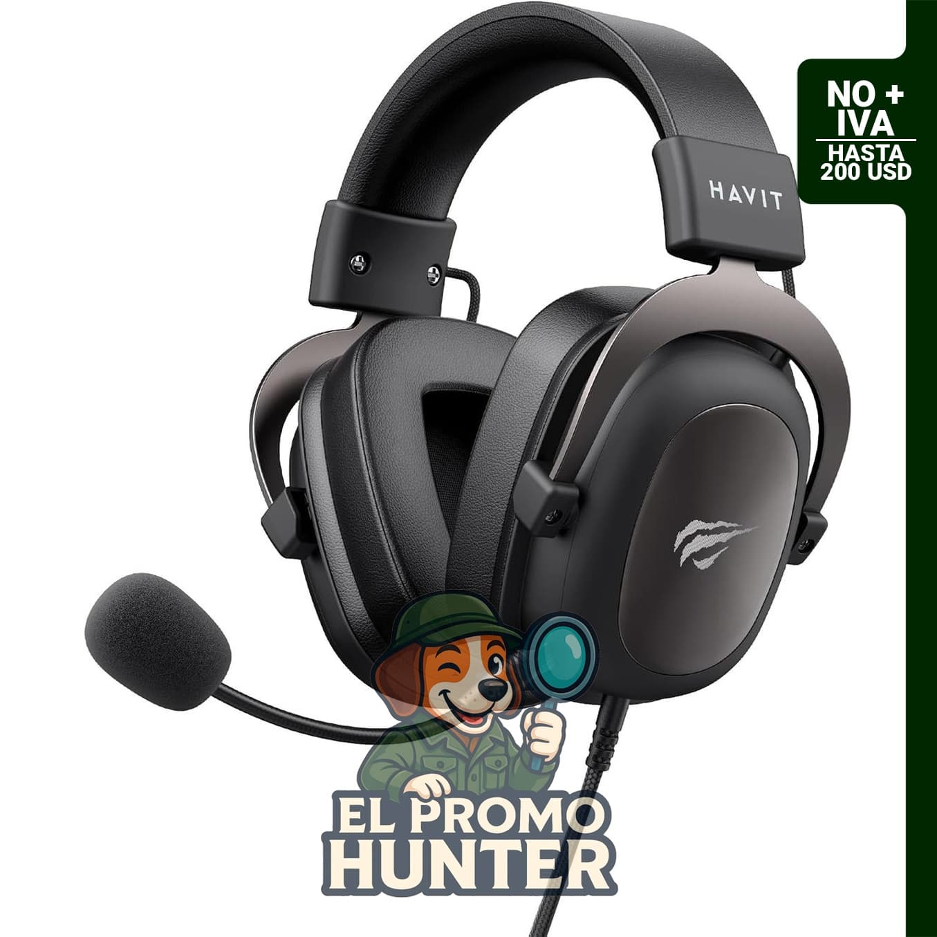 Auriculares Havit H2002d para juegos, sonido envolvente, micrófono y marco de aluminio.