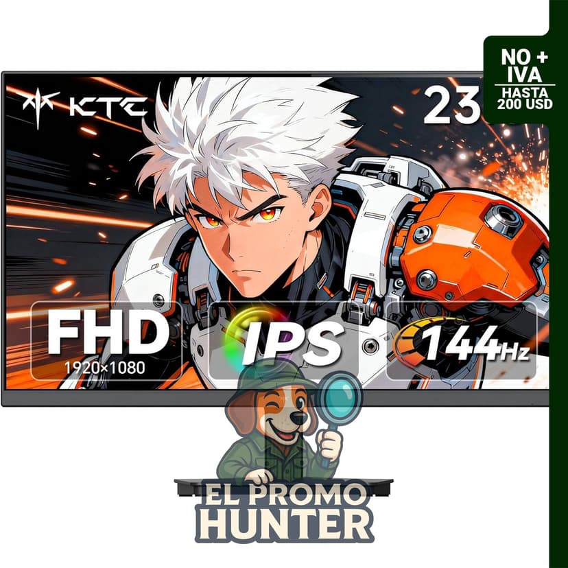 Monitor KTC de 24" (60.96 cm) FHD 1080p, 144Hz, panel IPS, con DisplayPort y HDMI, sincronización adaptativa.