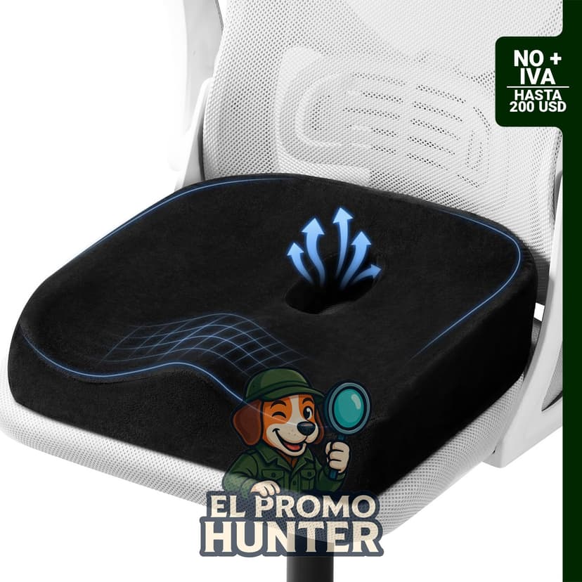 Almohada de dona para hemorroides, cojín de asiento de espuma viscoelástica con corte central.