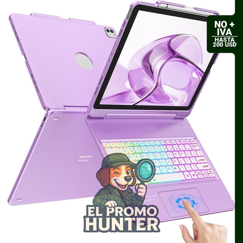 Funda teclado para iPad Air de 13" con trackpad multitáctil y soporte para lápiz, giratoria 180°.