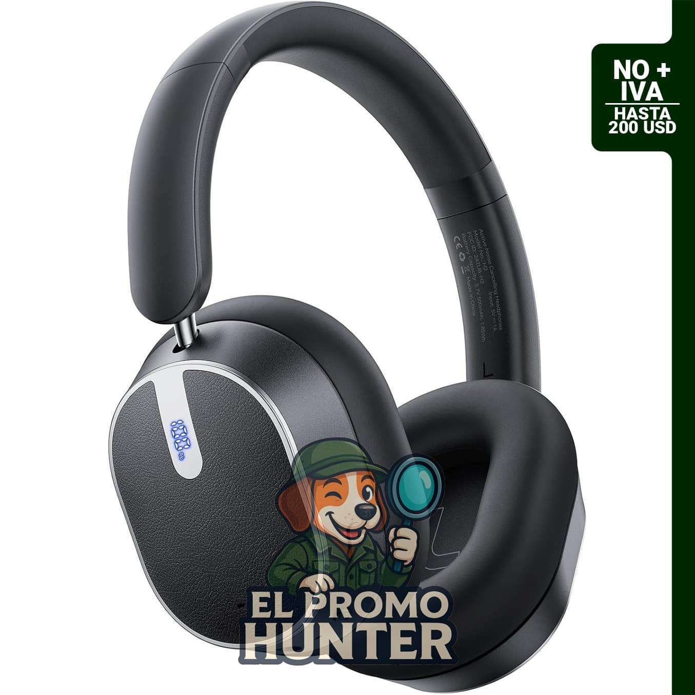 Auriculares inalámbricos con cancelación activa de ruido, Bluetooth 6.0, 120 horas de reproducción y 6 micrófonos ENC.