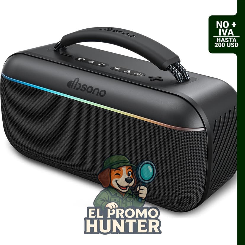 dbsono Altavoz Bluetooth portátil inalámbrico con 100W de potencia, impermeable y con emparejamiento TWS.
