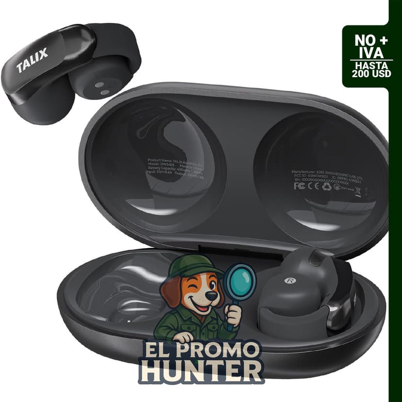 TALIX AuraHalo G1 - Auriculares inalámbricos de oreja abierta con 4 micrófonos y controladores dinámicos de 0.528 in.