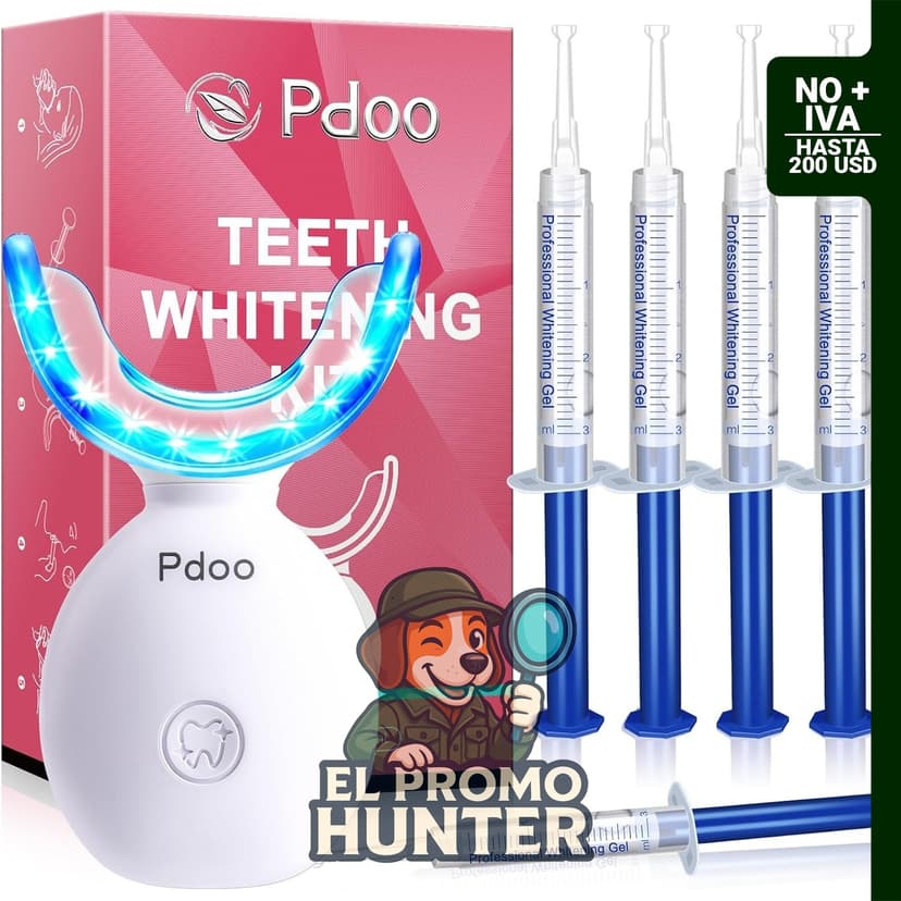 Kit de blanqueamiento dental LED con 5 bolígrafos blanqueadores, gel seguro para esmalte.