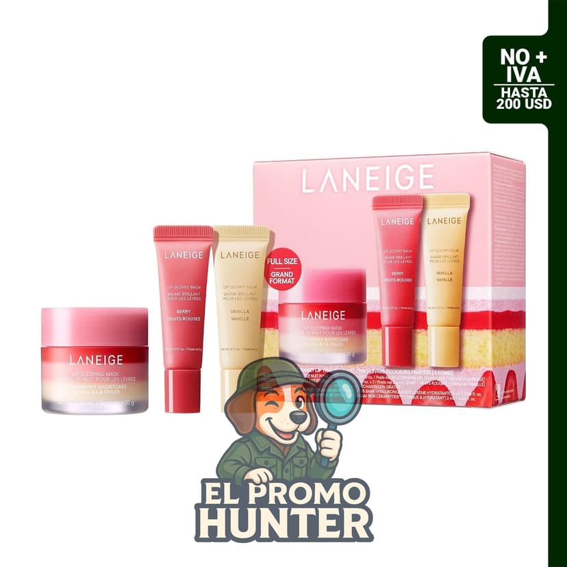 LANEIGE Kit Labial 3 Piezas con Mascarilla Nocturna y Bálsamos