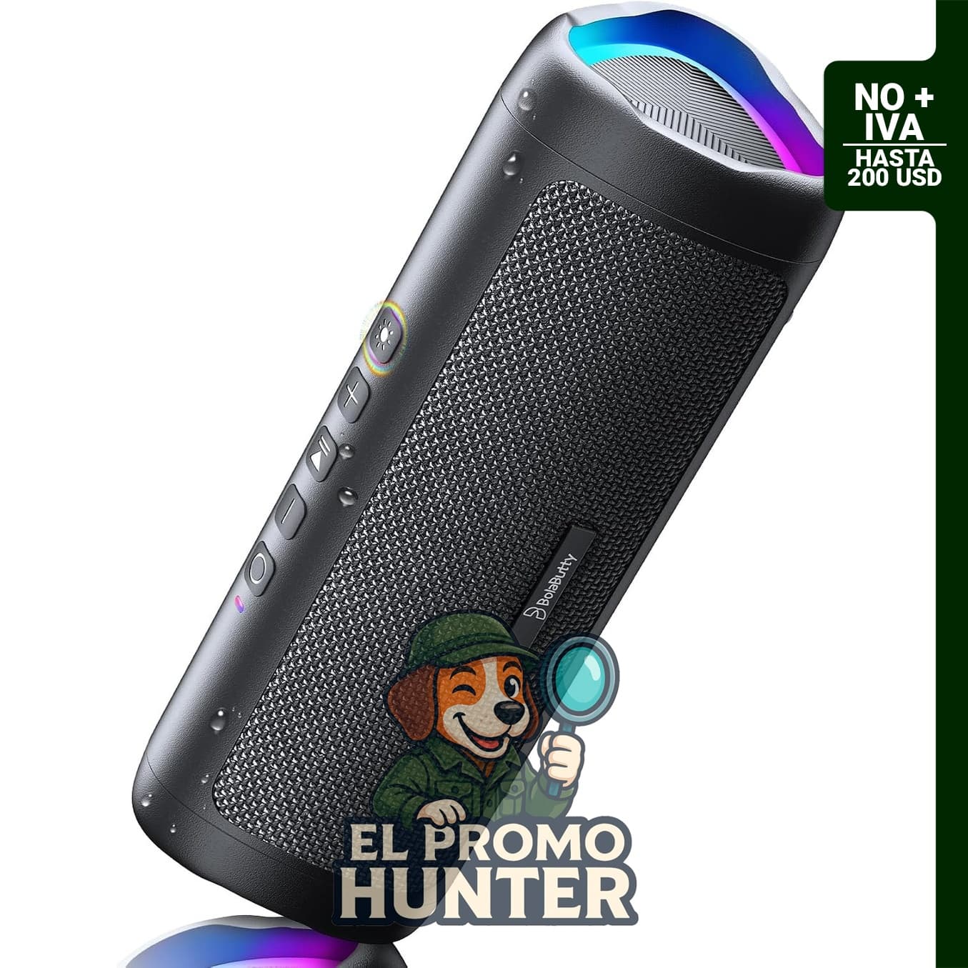 Altavoz Bluetooth 20W, sonido HD, inalámbrico, IPX5 impermeable, hasta 24 horas de reproducción.