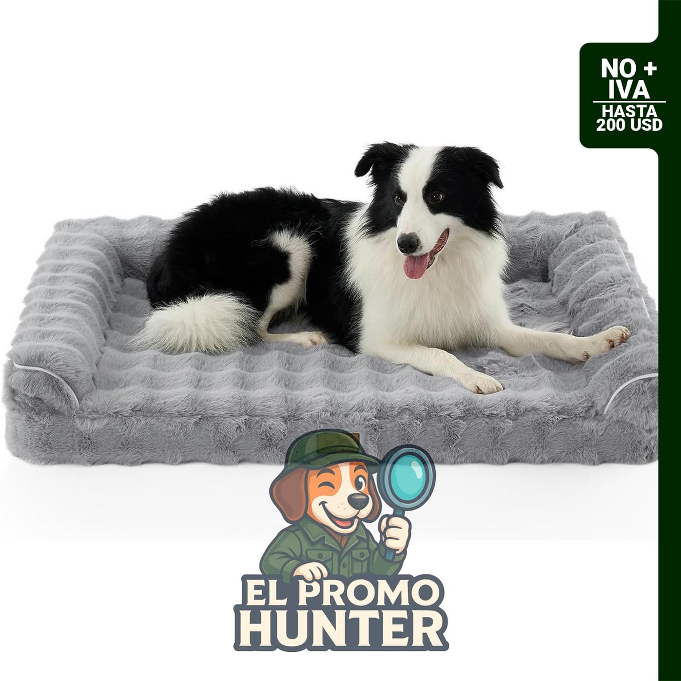 Cama ortopédica de piel sintética para perro, sofá de espuma de apoyo con funda impermeable.