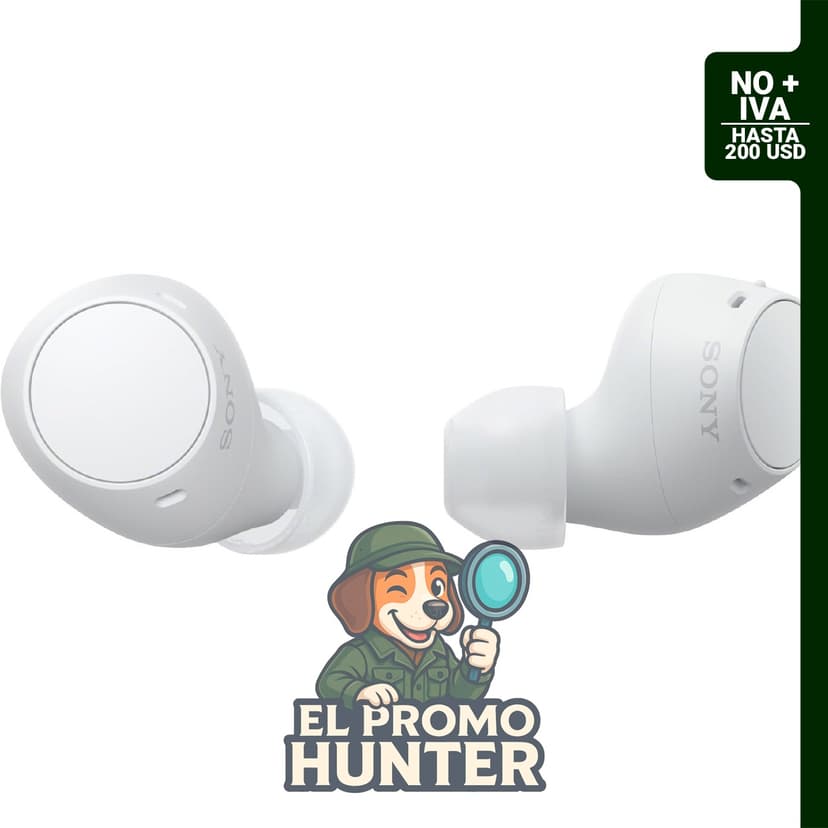 Sony WF-C510 - Auriculares inalámbricos con Bluetooth, color blanco. Hasta 22 horas de batería, conexión multipunto y modo de sonido ambiental. Resistencia al agua IPX4.