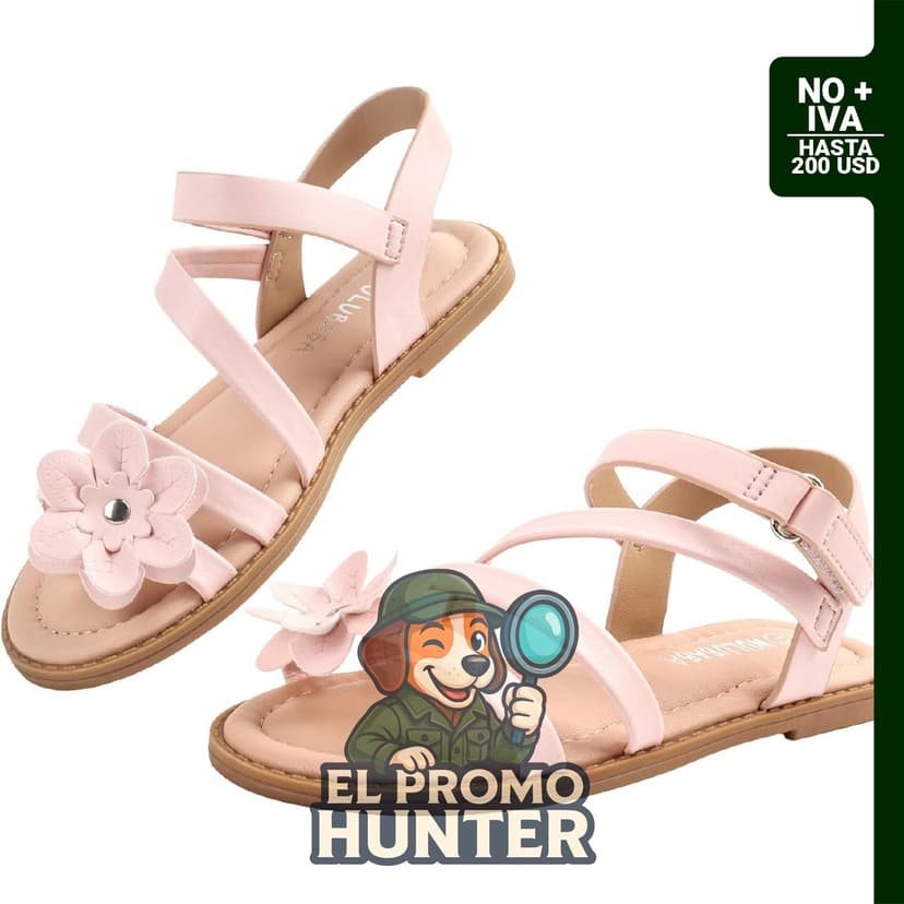 Sandalias de vestir Wulubaba con punta abierta para niñas pequeñas, diseño plano y floral.