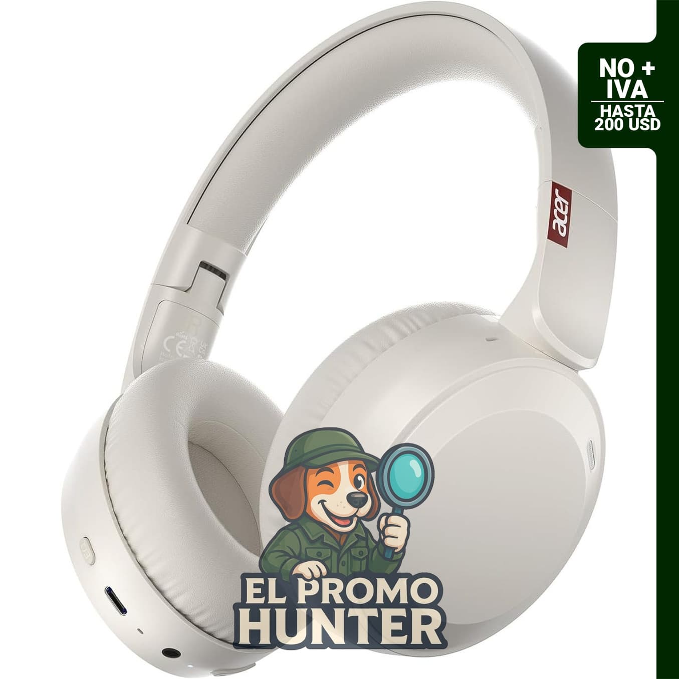 Acer OHR205 - Auriculares inalámbricos Bluetooth, 70 horas de reproducción, controladores de 40 mm.