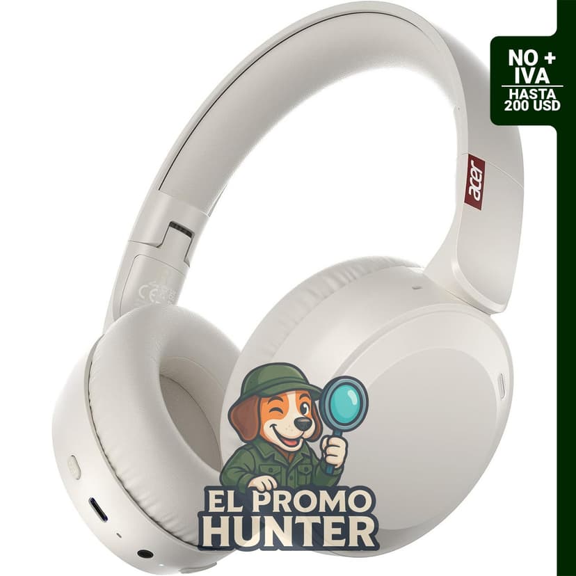 Acer OHR205 - Auriculares inalámbricos Bluetooth, 70 horas de reproducción, controladores de 40 mm.