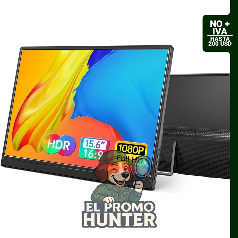 Yxk Monitor portátil de 15.6" (39.6 cm) 1080P, USB-C y HDMI, compatible con laptop, PC, Mac y consolas.