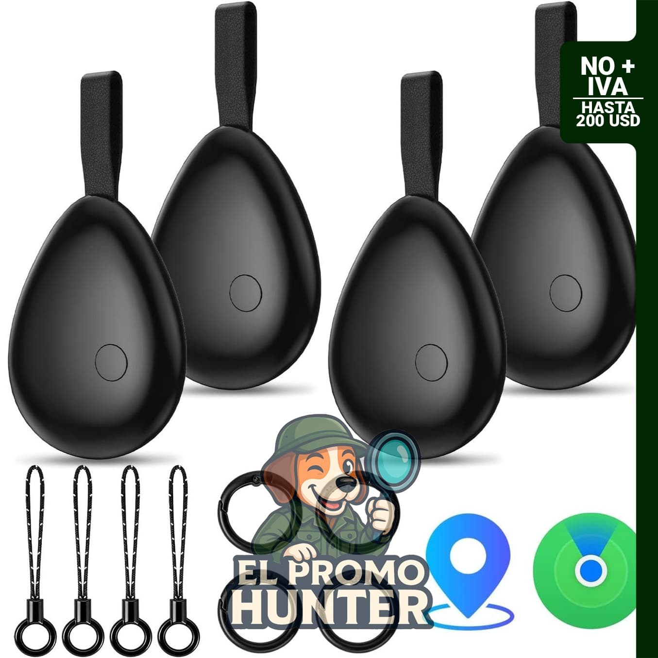 OAQQIIW Paquete de 4 etiquetas de seguimiento de aire, localizador Bluetooth compatible con Apple Find My APP.