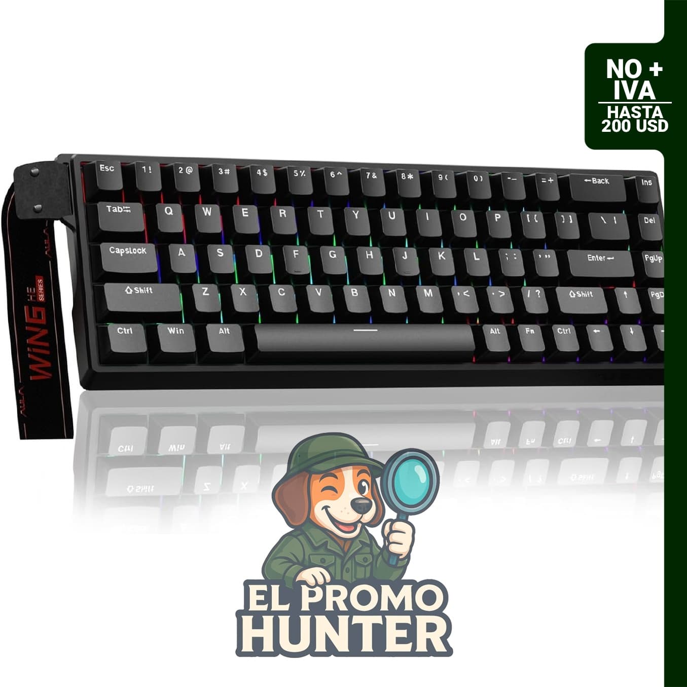AULA WIN68 HE - Teclado mecánico para juegos 60% con interruptor magnético de efecto Hall y retroiluminación RGB.