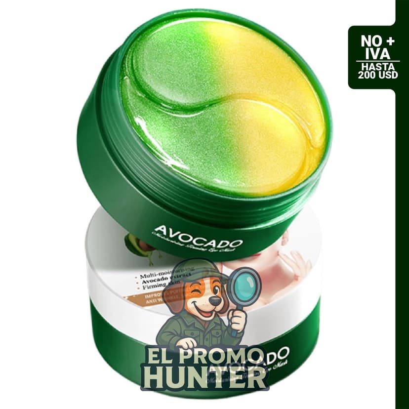 Parches de aguacate para debajo de los ojos, 60 unidades, con colágeno y ácido hialurónico.