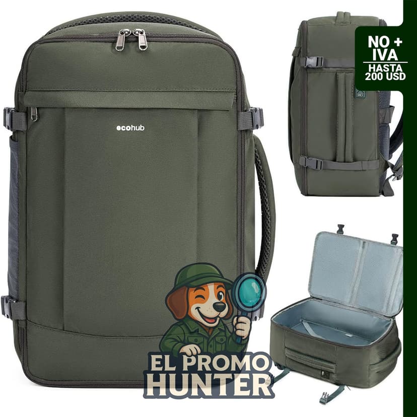 ECOHUB Mochila de Viaje Aprobada para Aerolíneas, bolsa de artículos personales para laptop.
