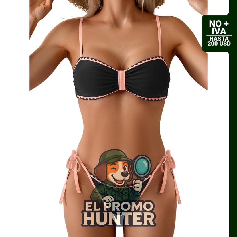 B2prity conjunto de bikini de dos piezas para mujer, incluye traje de baño triangular y tanga de bloque de color.