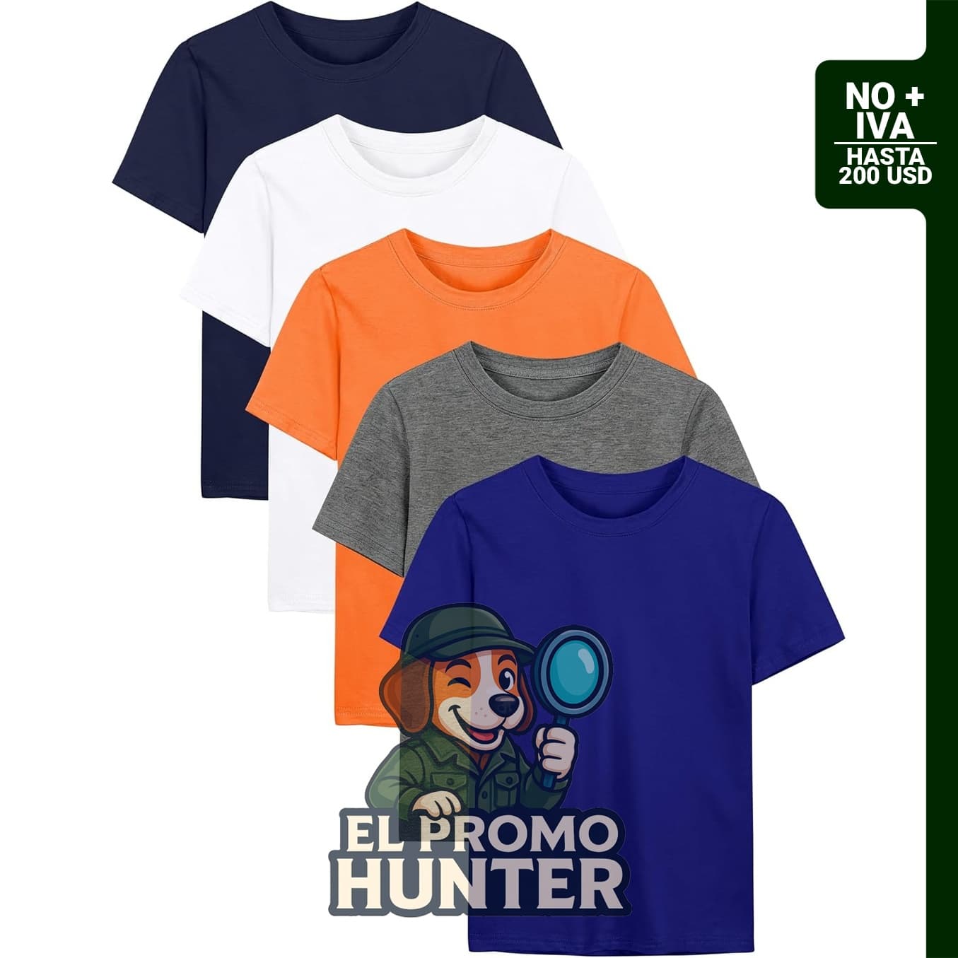Camisetas de manga corta para niños, paquete de 5, 100% algodón.