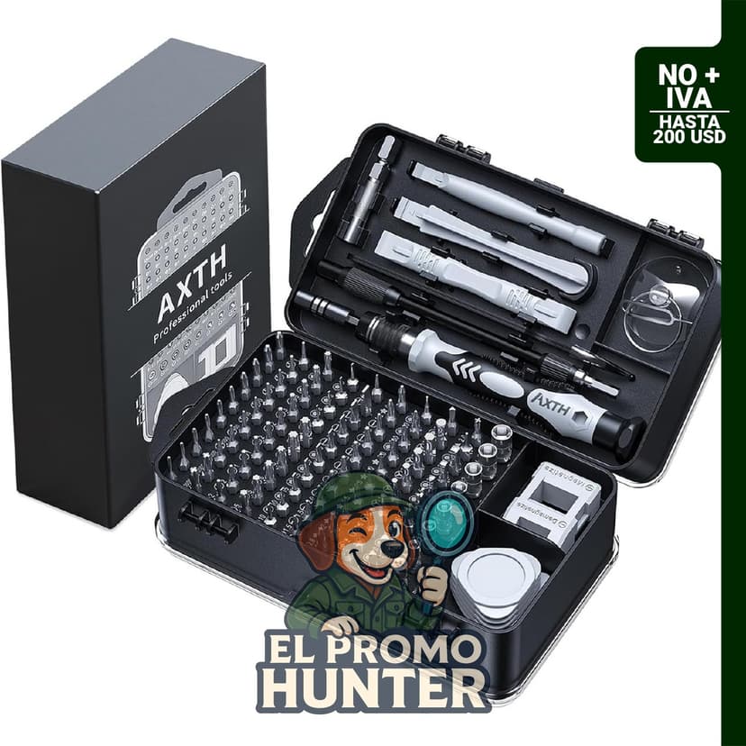 AXTH Juego de destornilladores de precisión 115 en 1, kit de herramientas de reparación magnética para dispositivos electrónicos.