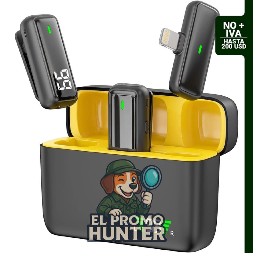 Micrófono Lavalier inalámbrico para iPhone 14/13/12/11, con clip y cancelación de ruido.