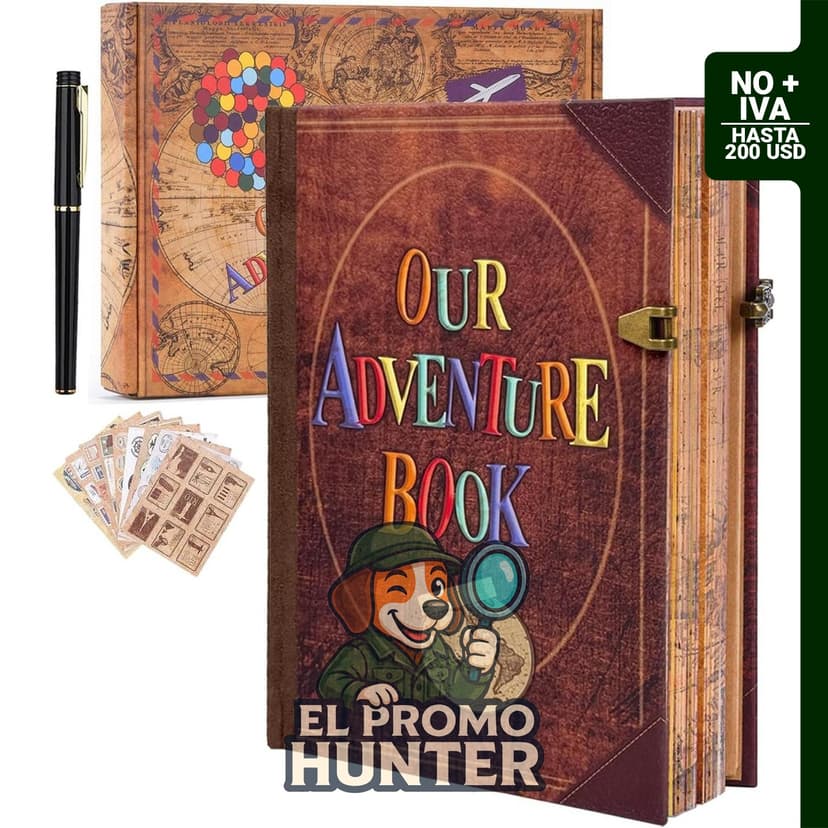 Our Adventure Book - Diario de viaje para mujeres, 160 páginas, álbum de fotos de tapa dura, con páginas de papel kraft y tapa de cuero sintético.