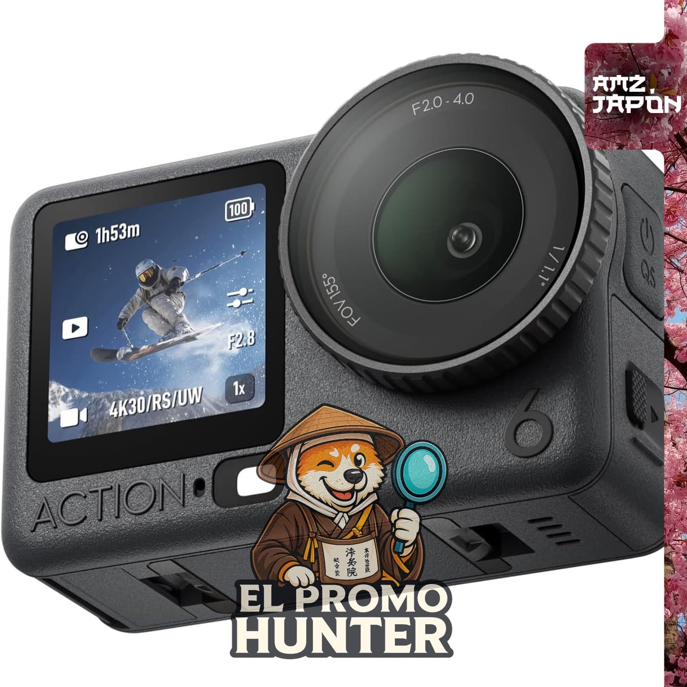 DJI Osmo Action 6 Essential Combo, cámara de acción 8K con sensor cuadrado de 1/1.1" y apertura variable f/2.0 a f/4.0.