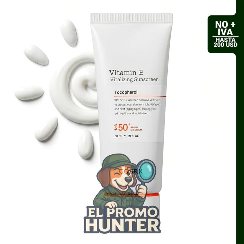 COSRX Protector solar facial con vitamina E revitalizante SPF 50, 50 ml, para cuidado de la piel.