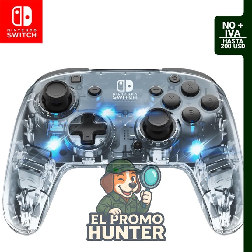 Controlador Inalámbrico RGB Afterglow para Nintendo Switch/Switch Lite/Switch OLED, con iluminación LED y control de movimiento.