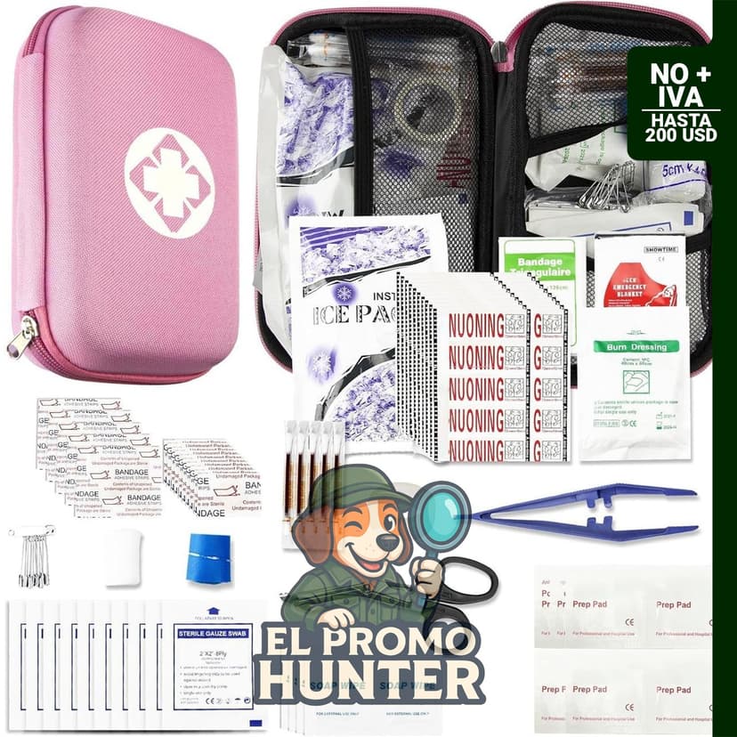 Kit de primeros auxilios de emergencia AMORNING, 277 piezas, compacto para automóvil y viajes.