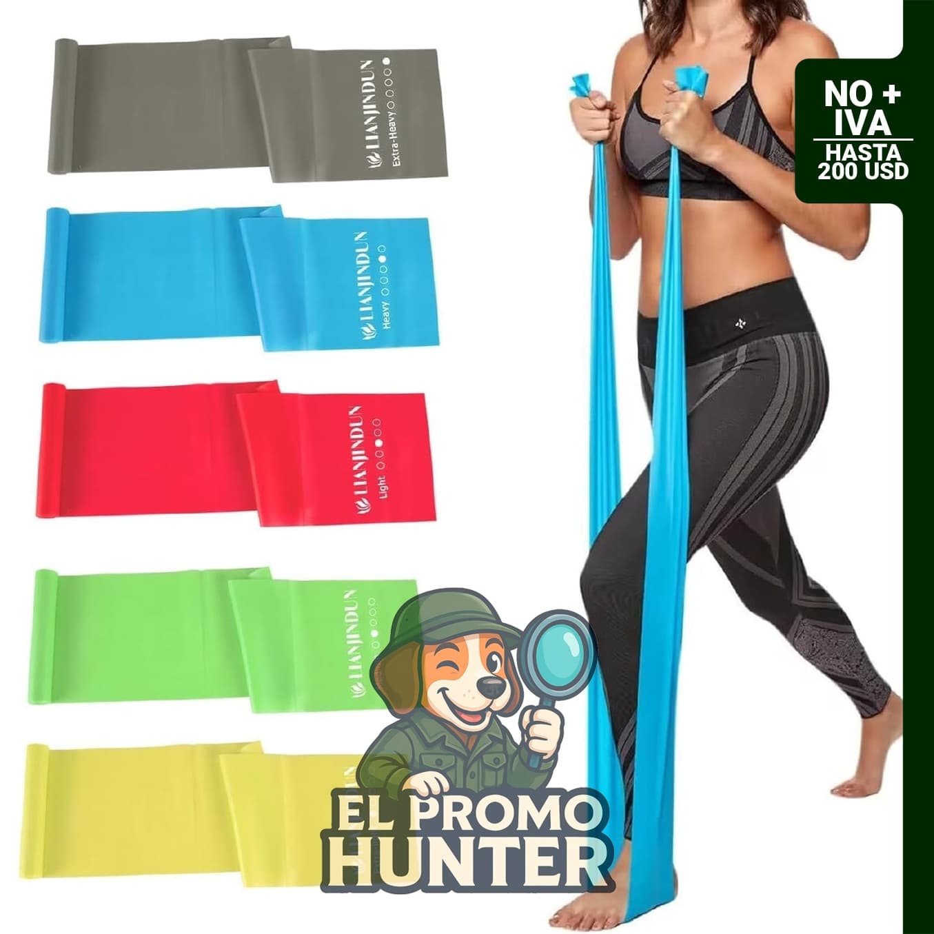 Bandas de resistencia para entrenamiento y terapia física, juego de bandas elásticas para estiramiento y fitness.