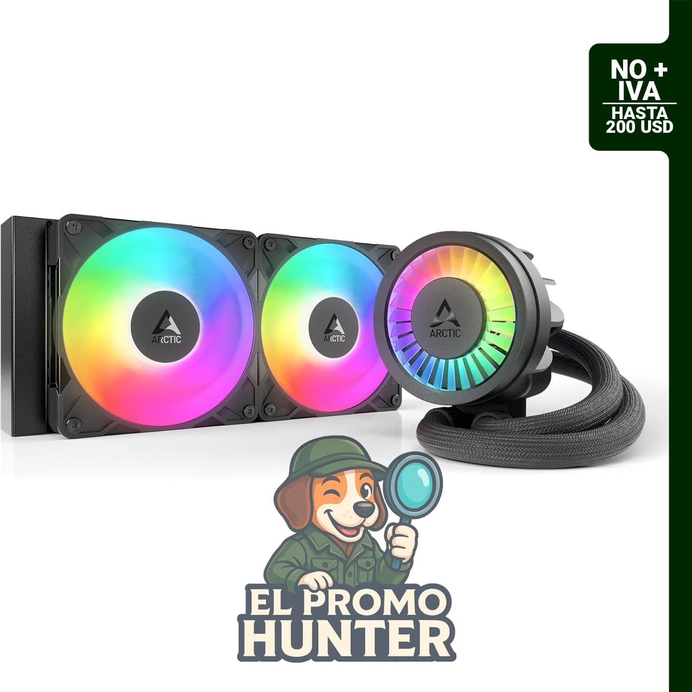 ARCTIC Congelador Líquido Freezer III Pro 240 A-RGB, enfriador de CPU AIO de 240 mm con radiador de 38 mm y bomba PWM.