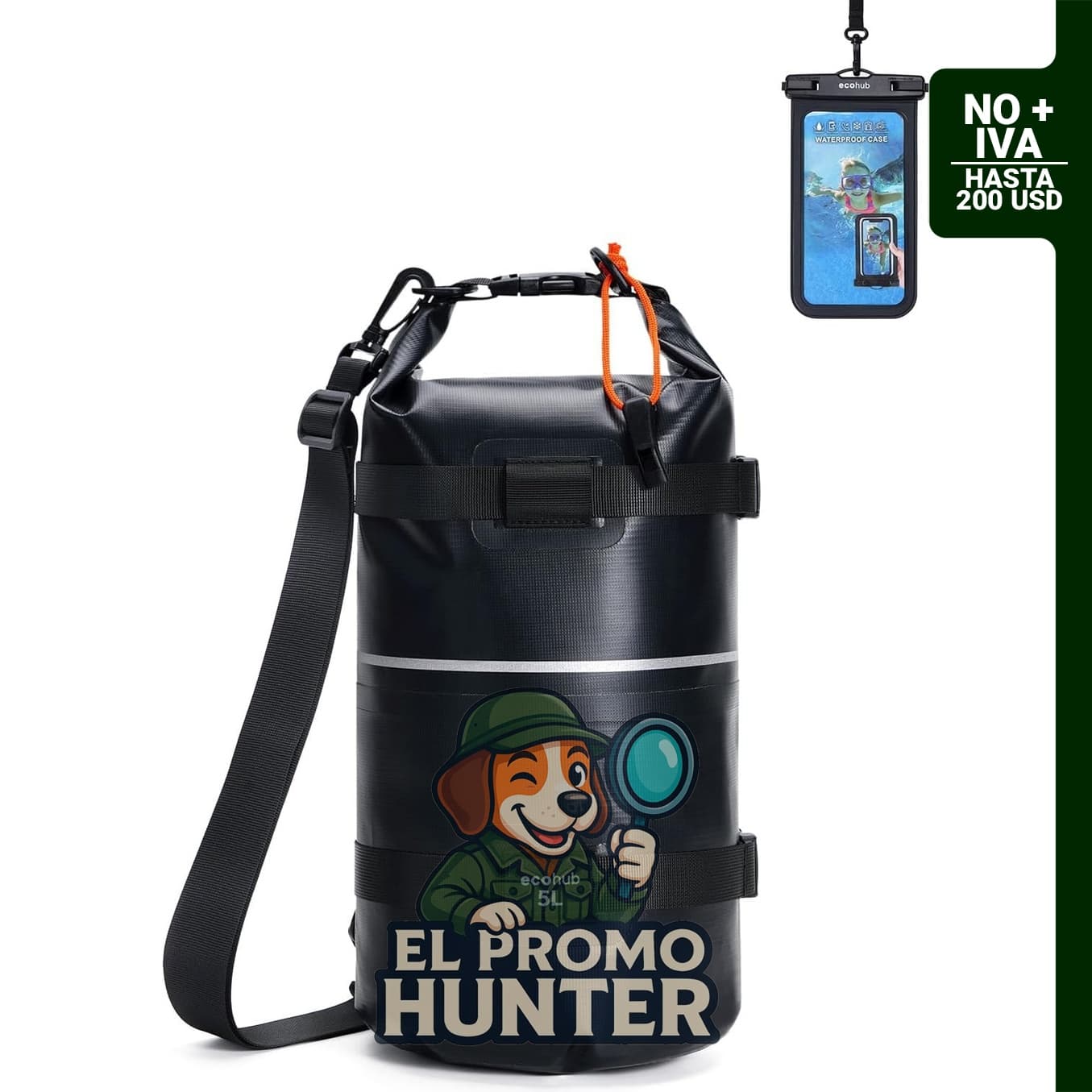 ECOHUB Bolsa seca impermeable de 5L/10L/20L, diseñada para almacenamiento en seco, adecuada para viajes y actividades al aire libre.