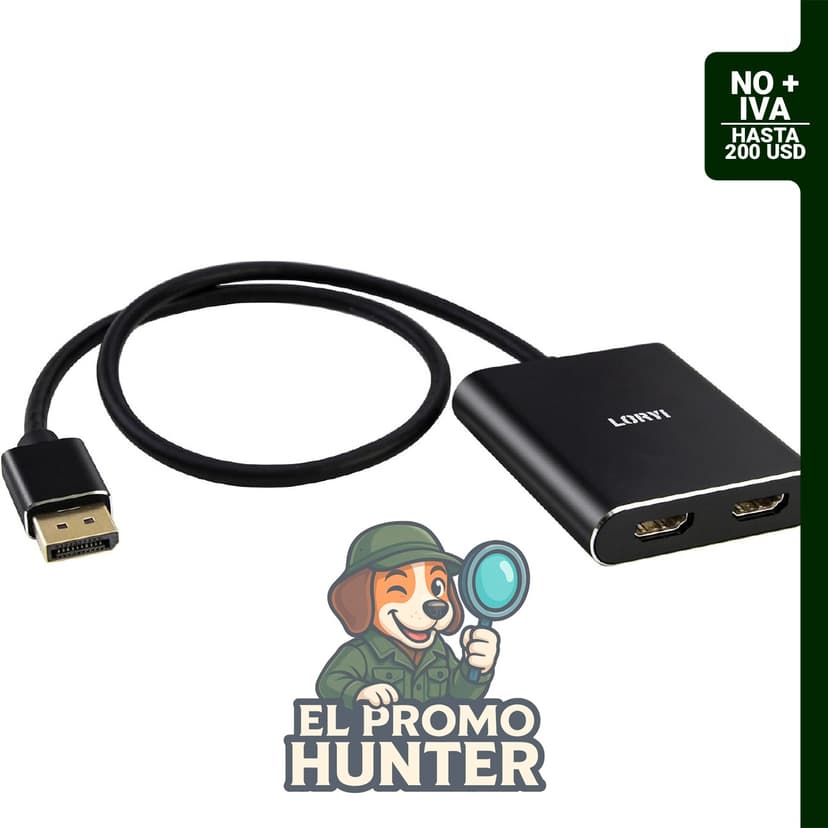 Divisor DisplayPort a 2 HDMI, compatible con Windows, modo extendido MST, 4K a 60Hz.