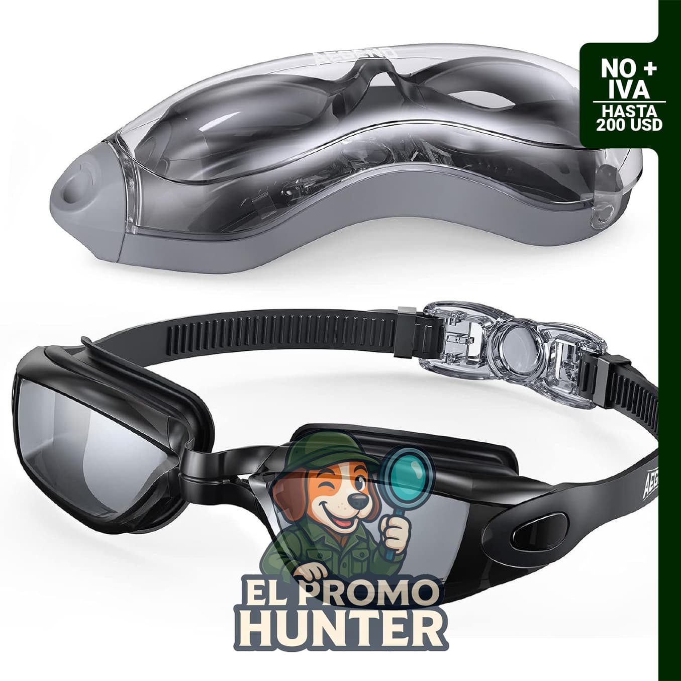 Gafas de natación Aegend, 180° de visión clara, 100% impermeables y anti-vaho.