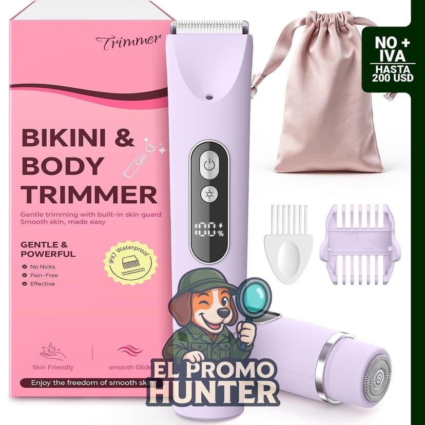 CoolHair Bikini Trimmer para Mujeres, afeitadora eléctrica suave IPX7, uso en seco y húmedo.