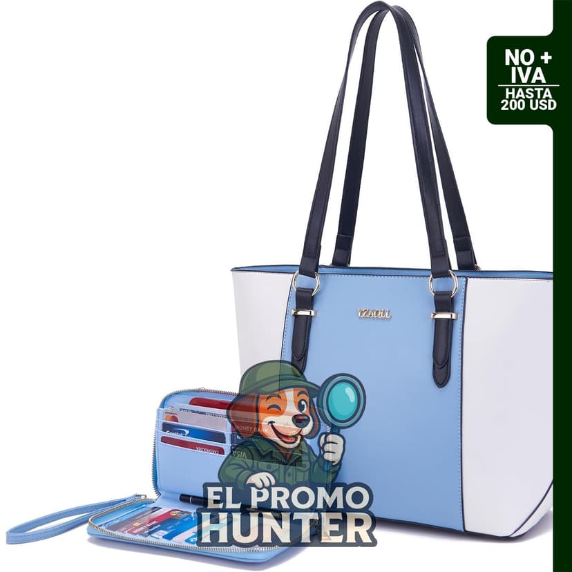 YZAOLL bolso de hombro de cuero sintético, incluye cartera y billetera.