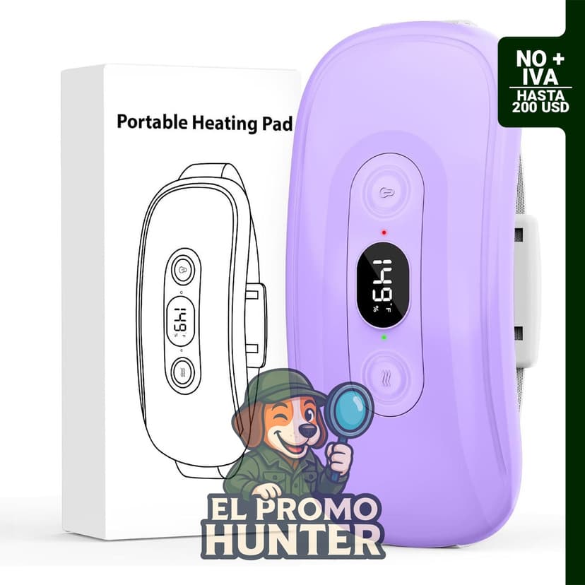 Glyduny Almohadilla Térmica Portátil y Recargable, sin Cables.