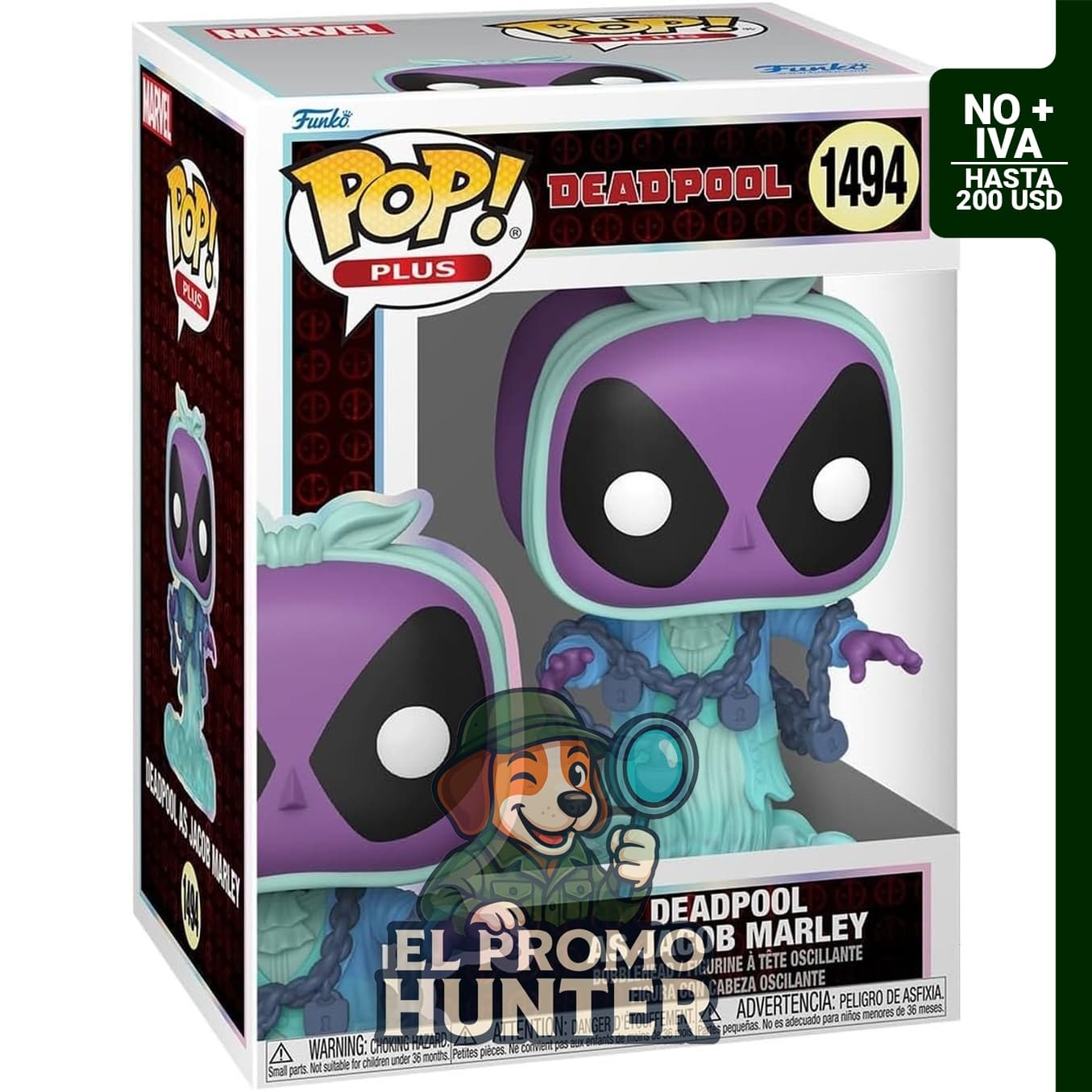 Funko POP! Plus Deadpool Ghost of Christmas Pasado, figura coleccionable.