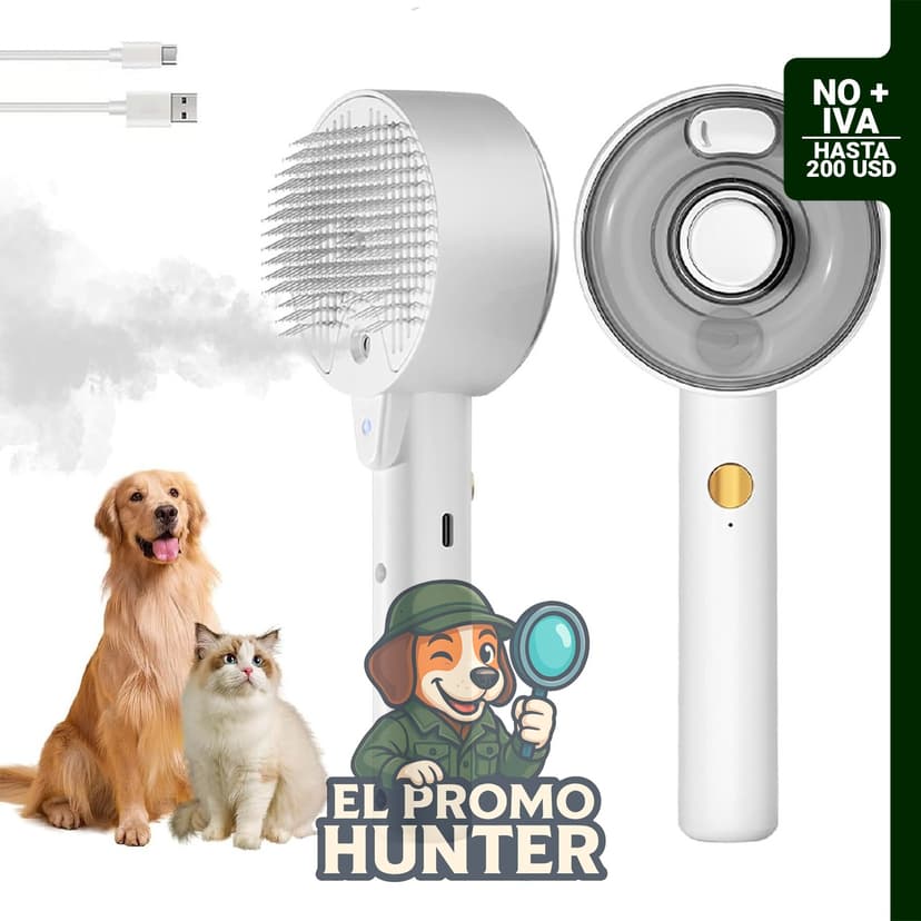 Cepillo de vapor para gatos de interior, deshedding para gatos.