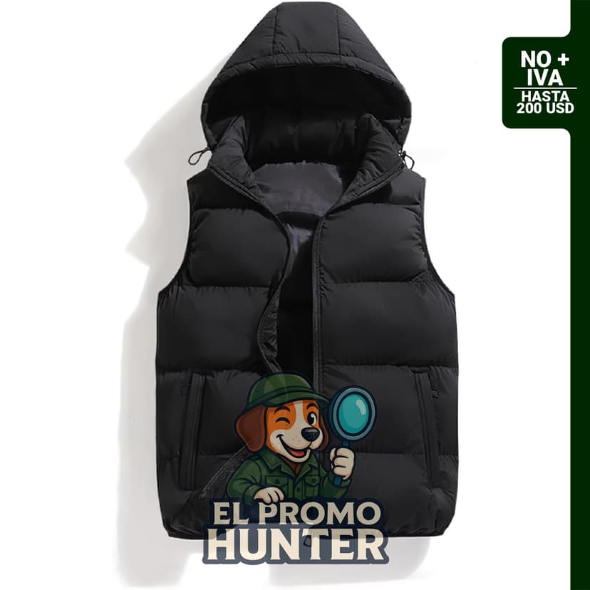 Chaleco acolchado sin mangas para hombre Hathne, ligero y con cremallera, incluye capucha removible.