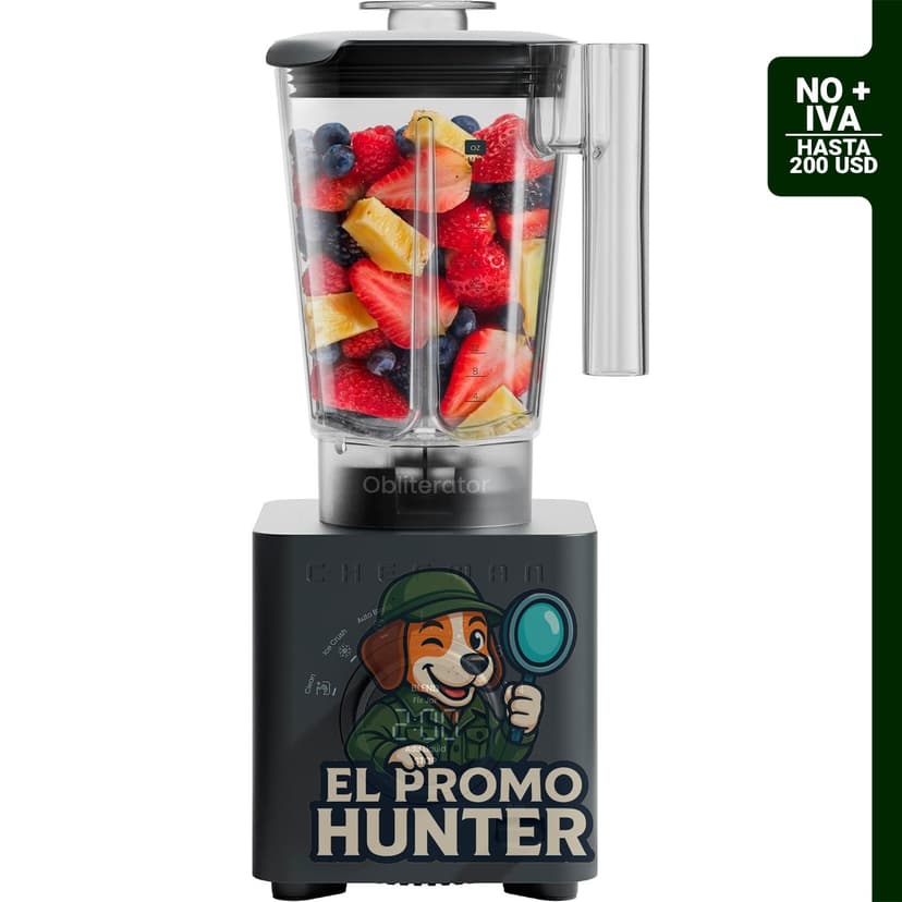 Chefman Obliterator - Batidora de encimera de 48 oz (1.4 L) con motor de 1380 W, hoja de acero inoxidable y función de mezcla automática.
