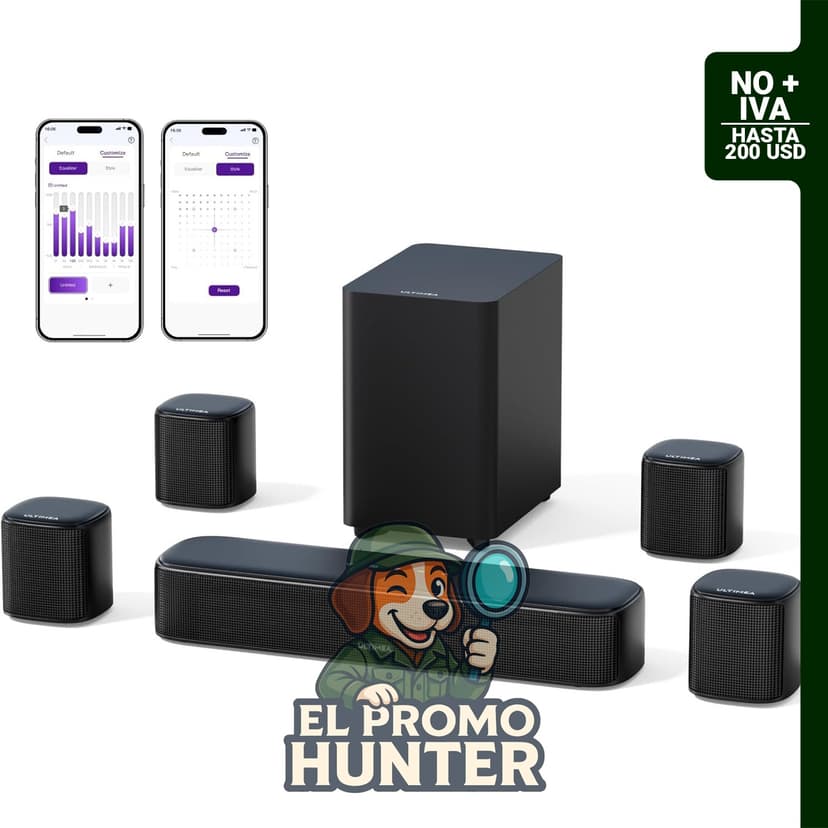 ULTIMEA Barra de sonido 7.1 canales con subwoofer y sistema envolvente.