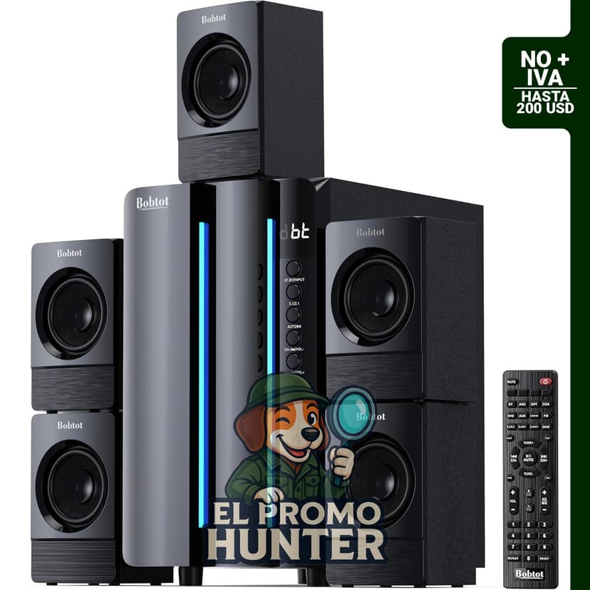 Bobtot Sistema de sonido envolvente de cine en casa para TV, subwoofer.