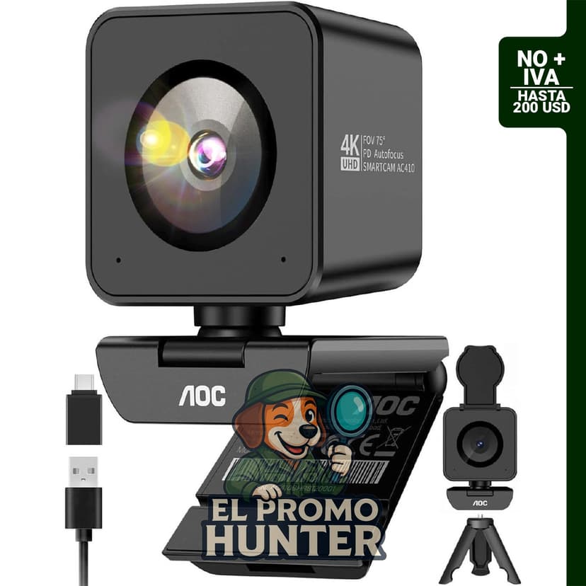 AOC Cámara web 4K para PC con PDAF y sensor Sony.