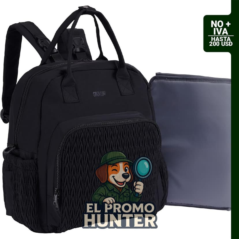 Mochila para pañales con gran capacidad y bolsillos aislados.