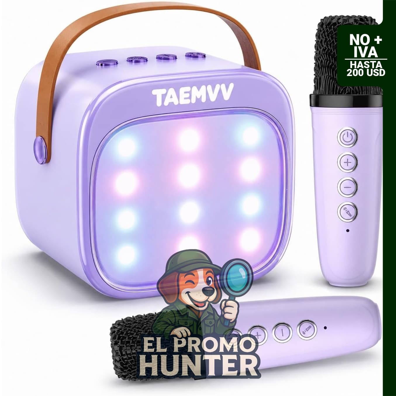 TAEMVV Mini máquina de karaoke para niños con 2 micrófonos inalámbricos.