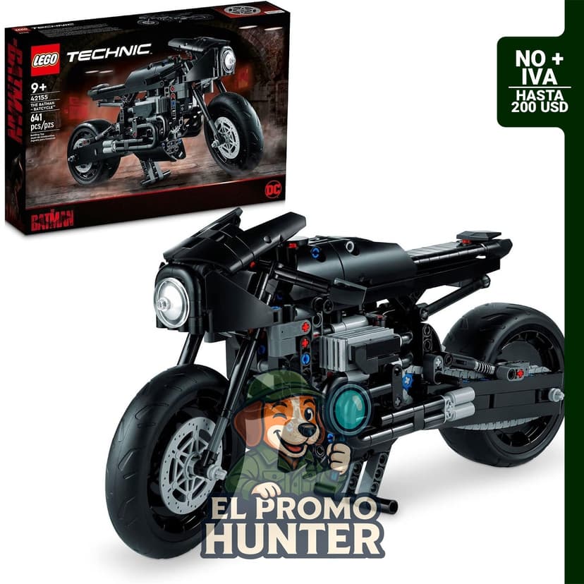 LEGO Technic The Batman – Set de BATCYCLE 42155, motocicleta de juguete coleccionable a escala.