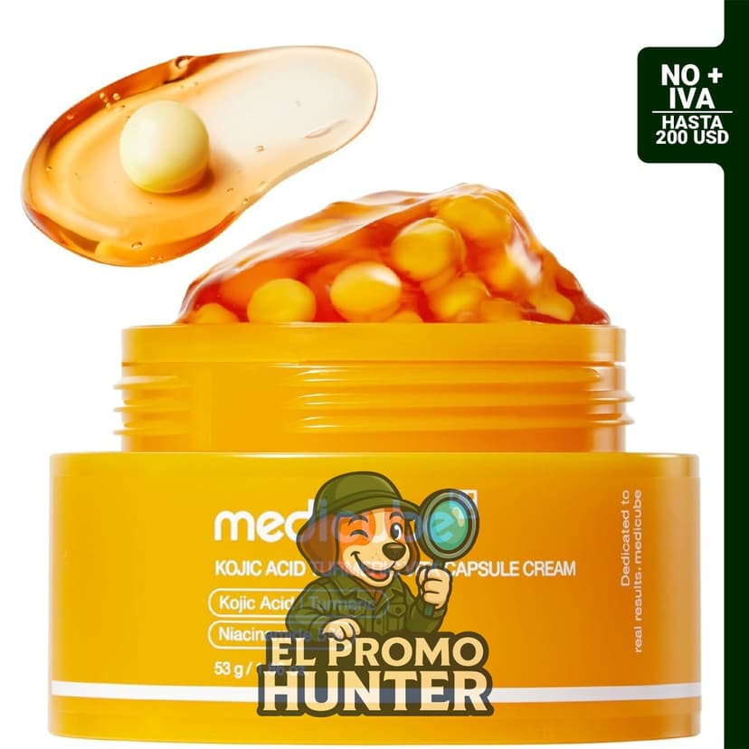 medicube Crema cápsula con ácido kójico y cúrcuma para el cuidado del tono de piel.