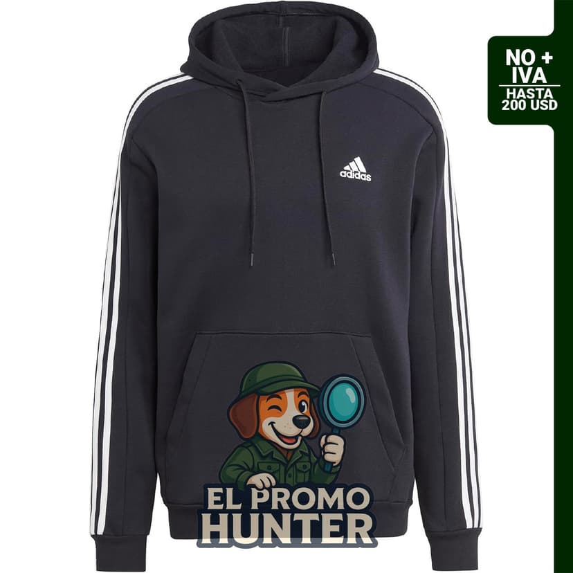 adidas Essentials Sudadera con capucha y 3 rayas para hombre.